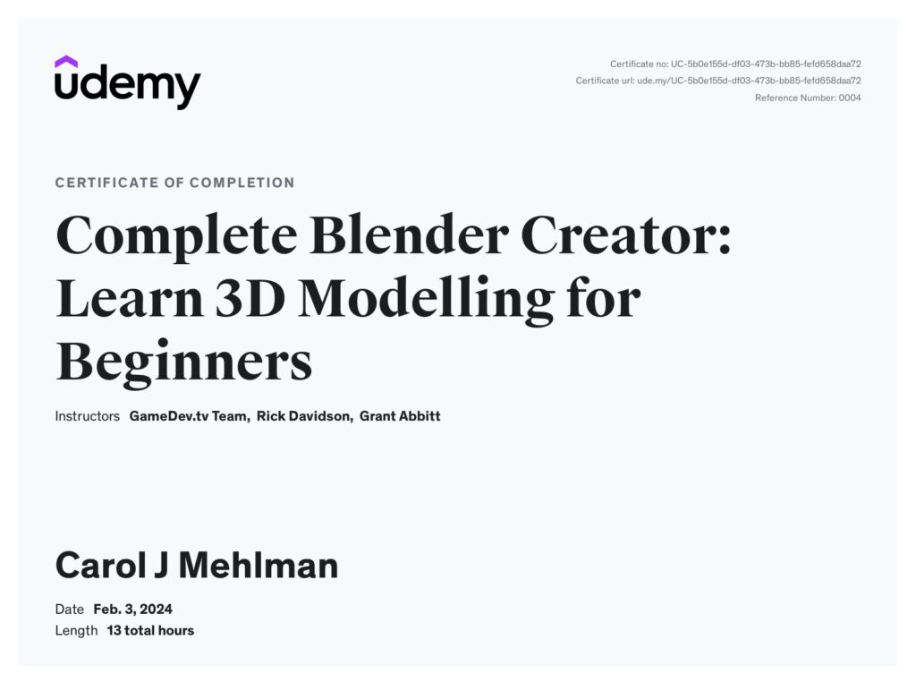 Complete Blender Creator:  Learn 3D Modelling for Beginners - Click to see results