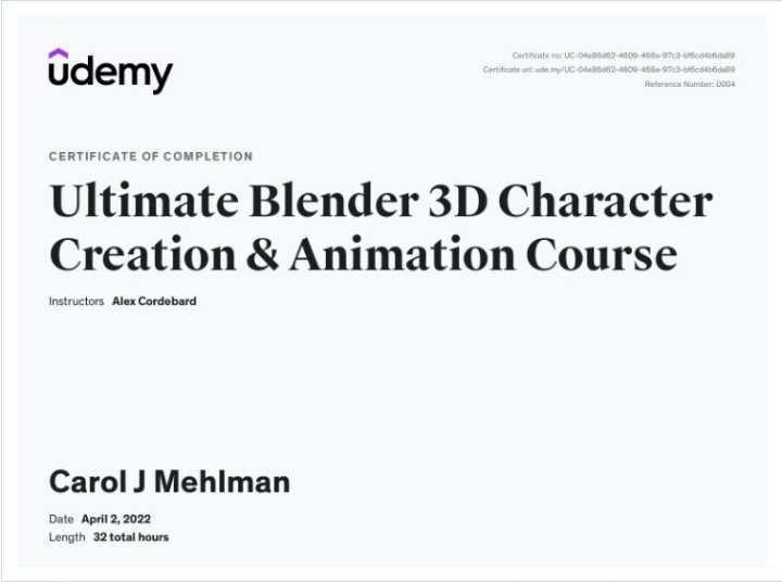 Ultimate Blender 3D Character Creation & Animation Course Results - Click to See