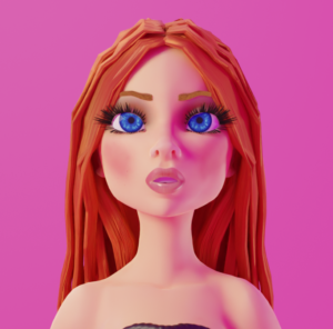 Animated, Female, 3d Character created in Blender